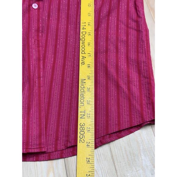 St Johns Bay Shirt Womens Adult Size M Color Red Long Sleeve Button Up Casual - Picture 6 of 9